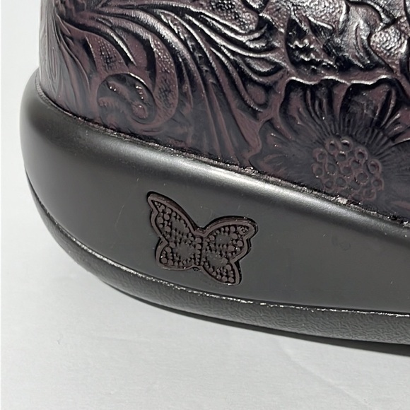 Alegria Joleen Molasses Brown Tooled Leather Slip On Oxford Size 40 / 10 - Picture 13 of 16